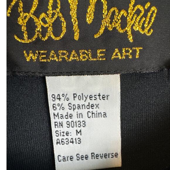 Vintage Bob Mackie Velour Jacket & Shell Black Embroidered Jewel Tones Size M - Picture 10 of 12